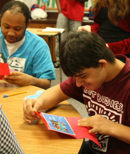 Digital design class spreads holiday spirit to special needs students