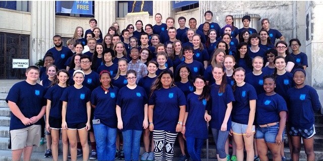 FFA members pose for a group photo at the State Fair of Texas. 