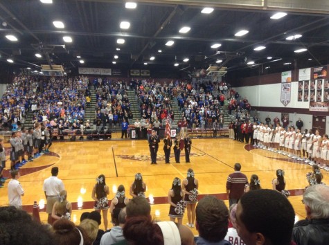 The packed scene in the Plano gym before the tipoff of the rivalry game between Plano and Plano West on Dec. 19. 