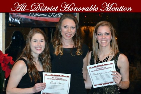 Sophomore Mackenzie Snowden and senior Emily Conard received an honorable mention. Photo from Plano Senior Volleyball. 