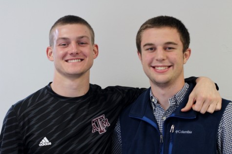 Seniors Matthew Kirchner and Brooks Panhans pose for a picture. "If you were nominated they felt that you had high character and you were performing well in the classroom," said Kirchner.