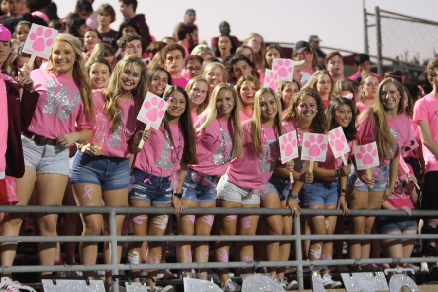 Students gathered at the Pink Out football game to support the Wildcats and raise money for breast cancer awareness.