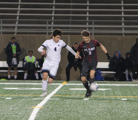 Soccer kicking towards goals