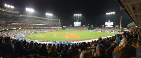 Photo of Dodger Stadium in a game against the Colorado Rockies.