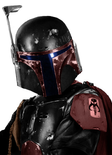 The mandalorian, the well known vigilante in the Star Wars universe.