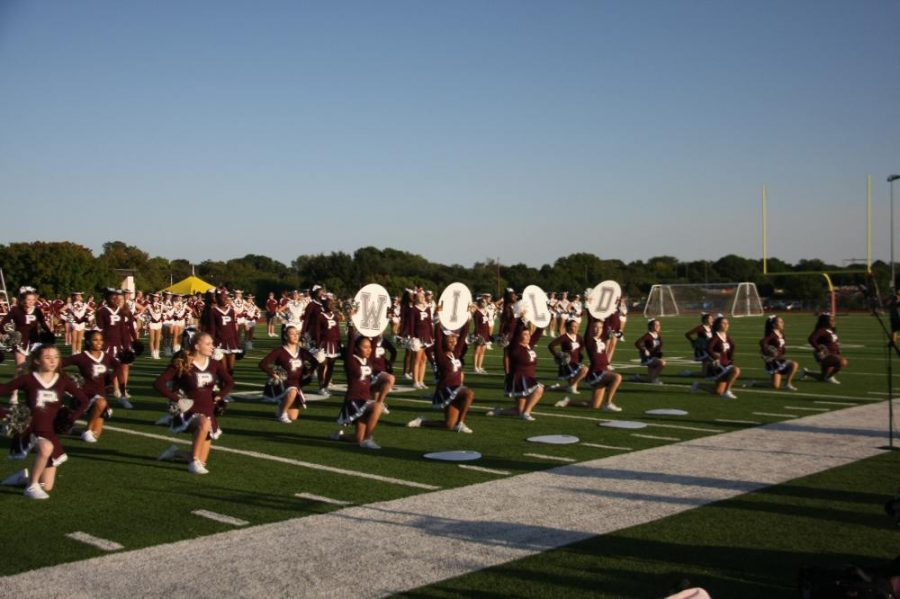 Cheer performing their routine for the virtual pep-rally