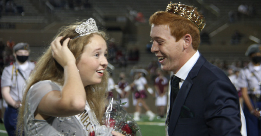 Homecoming Queen Alexis Piorkowski with King Aidan Kelly