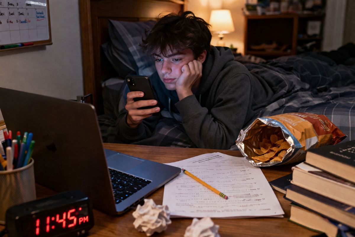 Teen Successfully Thinks About Homework for Four Hours, Completes It in 14 Minutes